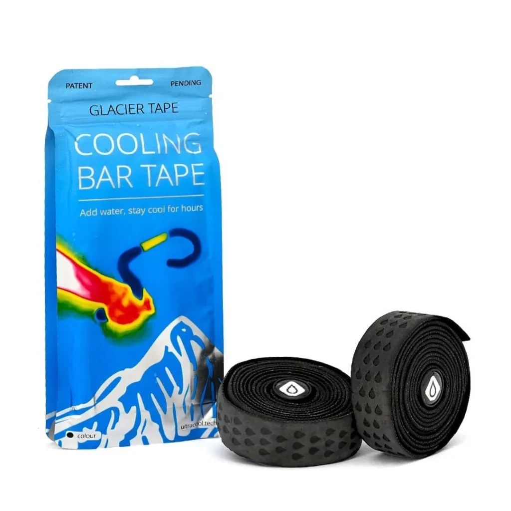 glacier tape Picture of cooling bar tape for cyclists in black color